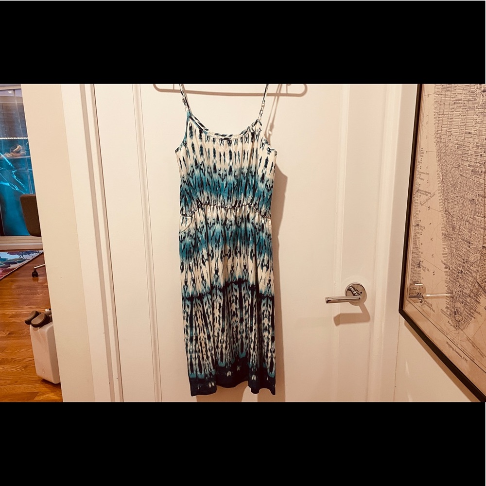 Banana Republic Blue Tie-Dye Dress (Small)